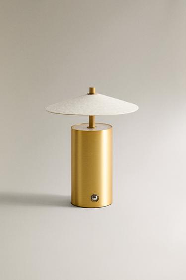 WIRELESS TABLE LAMP WITH PAPER LAMPSHADE - Golden by Zara