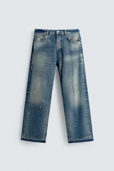 RELAXED FIT SPLATTER JEANS - Light blue by Zara - Image 0