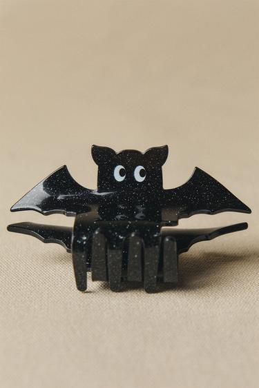 CHILDREN'S HALLOWEEN BAT HAIR CLIPS - Black by Zara