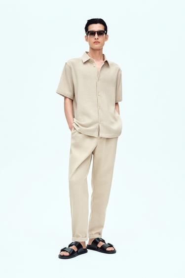 TEXTURED REGULAR FIT SHIRT - Light beige by Zara