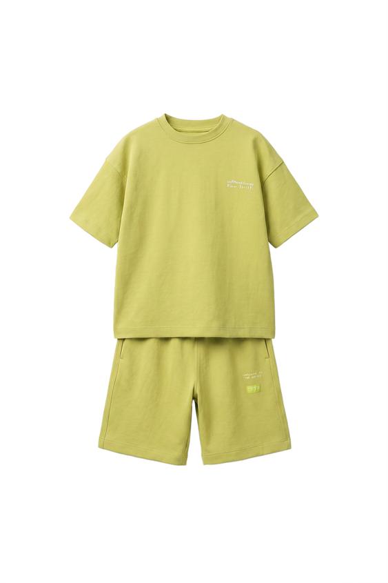 INTERLOCK T-SHIRT AND BERMUDA SHORTS SET - Pistachio by Zara - Image 0