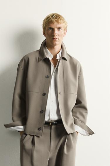 BOXY FIT OVERSHIRT - camel by Zara