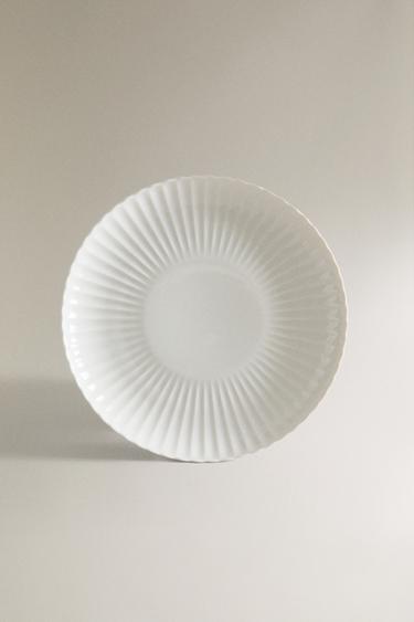 SCALLOPED PORCELAIN DINNER PLATE - White by Zara - Image 0