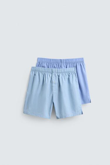 2-PACK OF ASSORTED POPLIN BOXERS - Sky blue by Zara