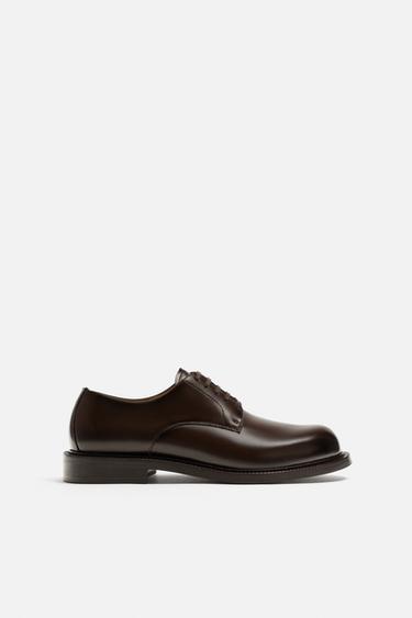 SMART LEATHER SHOES - Brown by Zara