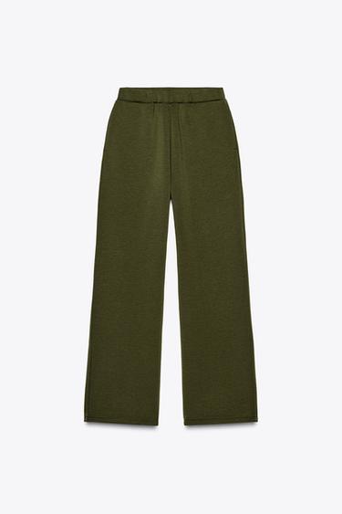 FLOWING TROUSERS - Dark khaki by Zara