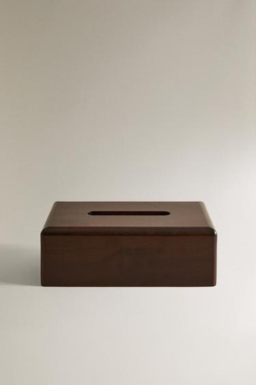 WOODEN TISSUE BOX - Light beige by Zara