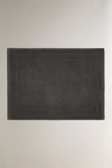 NON-SLIP COTTON BATH MAT - Dark grey by Zara