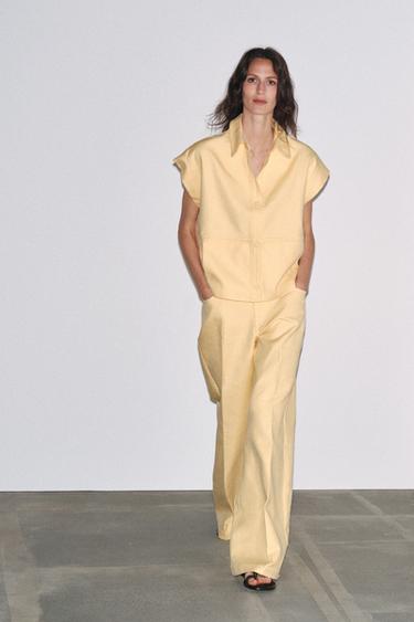 ZW COLLECTION OVERSIZE WAISTCOAT - Light yellow by Zara - Image 0