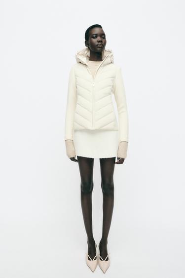 CONTRAST PUFFER JACKET - Ecru by Zara