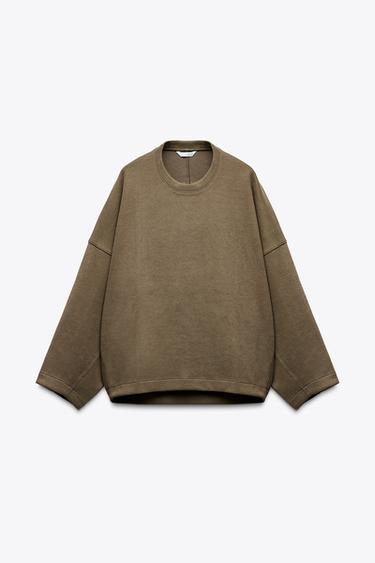OVERSIZE SOFT SWEATSHIRT - camel by Zara