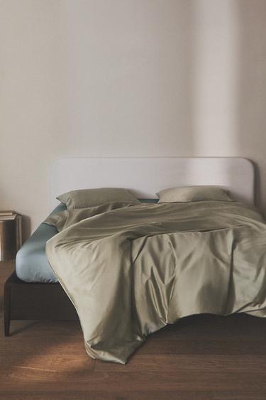 SATEEN DUVET COVER (300 THREAD COUNT) - Green by Zara