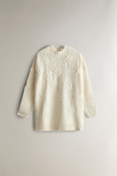 FLORAL KNIT SWEATER - Ecru by Zara