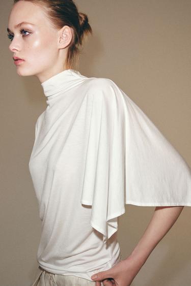 HIGH NECK TOP - White by Zara