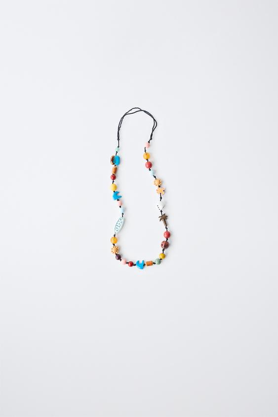 LOGO BEADED CORD NECKLACE - Multicoloured by Zara - Image 0