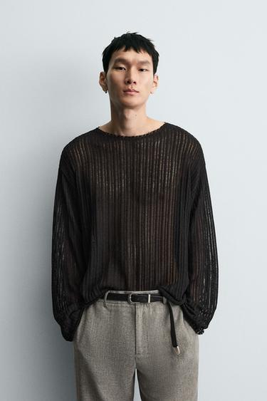 OPEN KNIT SWEATER - Black by Zara