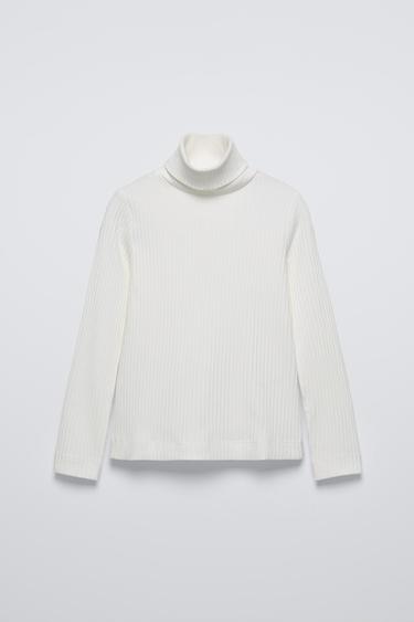 TURTLENECK RIBBED SWEATER - White by Zara