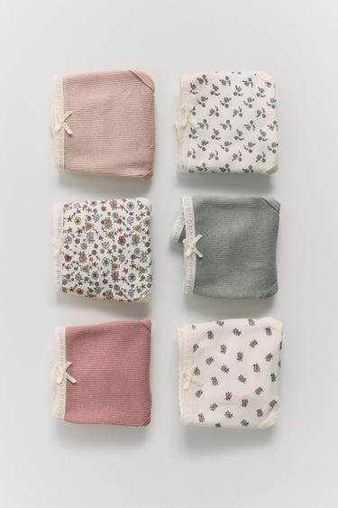 2-6 YEARS/ PACK OF SIX FLOWER PRINT BRIEFS - Pink by Zara