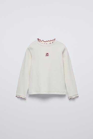 HIGH NECK T-SHIRT - Ecru by Zara - Image 0