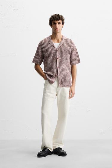 CONTRAST KNIT SHIRT - Burgundy by Zara - Image 0