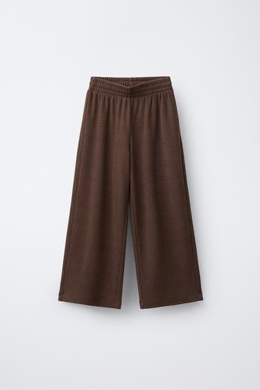 SOFT TOUCH WIDE-LEG TROUSERS - Brown by Zara - Image 0