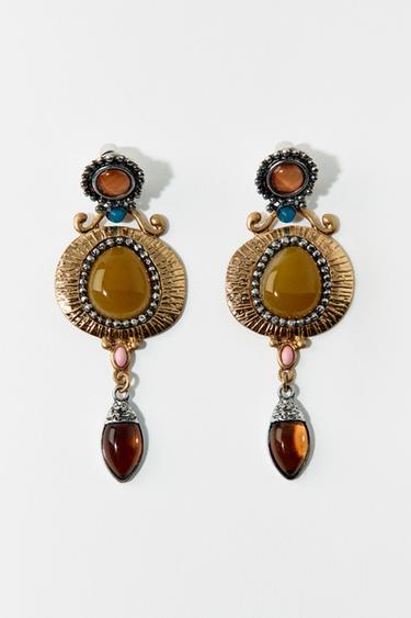 STONE EARRINGS - Gold / Silver by Zara