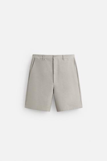 RELAXED FIT BERMUDA SHORTS - Mid-grey by Zara