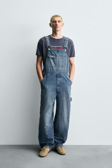 BAGGY FIT DENIM DUNGAREES - Light blue by Zara - Image 0