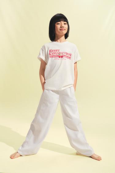 WIDE-LEG JEANS WITH DRAWSTRINGS - White by Zara