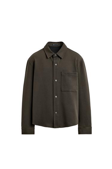 COMFORT NON-IRON OVERSHIRT - Green marl by Zara