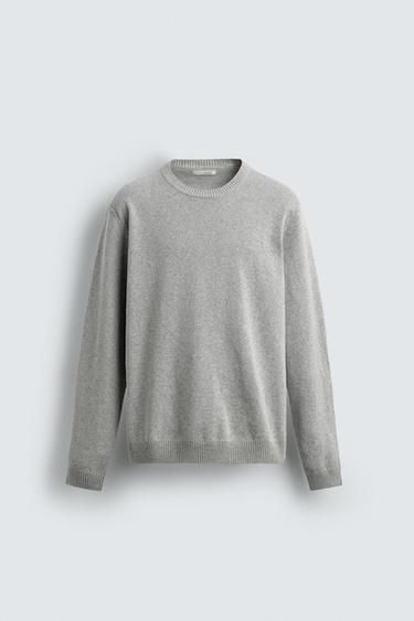 TEXTURED COTTON JUMPER - Grey marl by Zara