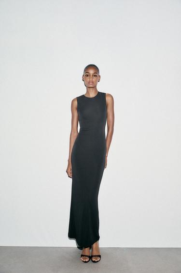 CONTRAST TULLE MAXI DRESS - Black by Zara - Image 0