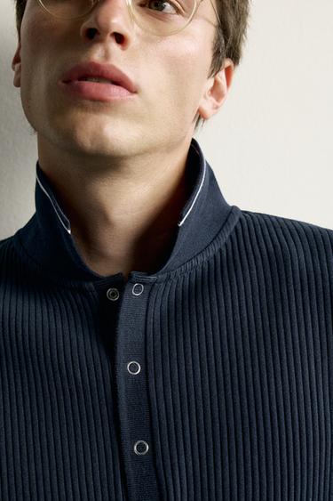 RETRO REGULAR FIT POLO SHIRT - Navy blue by Zara