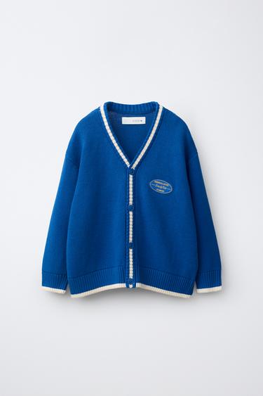 VARSITY KNIT CARDIGAN - Bluish by Zara