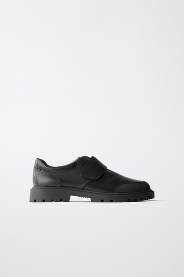 LEATHER SCHOOL SHOES - Black by Zara