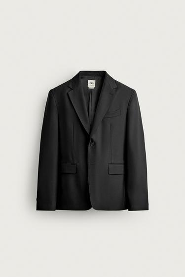 100% WOOL SUIT BLAZER - Black by Zara