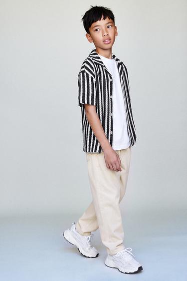 STRIPED KNIT SHIRT - Black by Zara