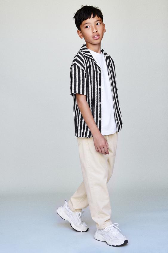 STRIPED KNIT SHIRT - Black by Zara - Image 0