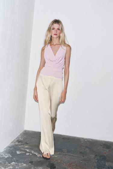 FLOWING DRAPED TOP - Mauve by Zara