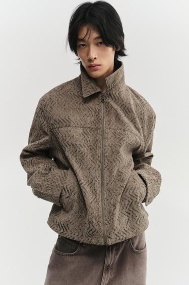 TEXTURED JACQUARD JACKET - Beige by Zara