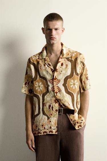 FLUID ABSTRACT PRINT SHIRT - Multicoloured by Zara