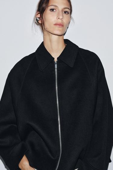 WOOL ZIP JACKET ZW COLLECTION - Black by Zara