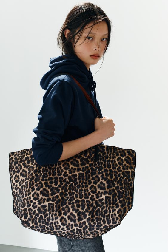 PRINTED TOTE BAG - Leopard by Zara - Image 0