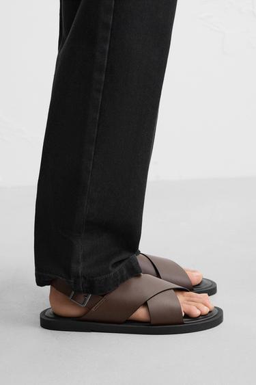 CROSSOVER SANDALS - Brown by Zara - Image 0