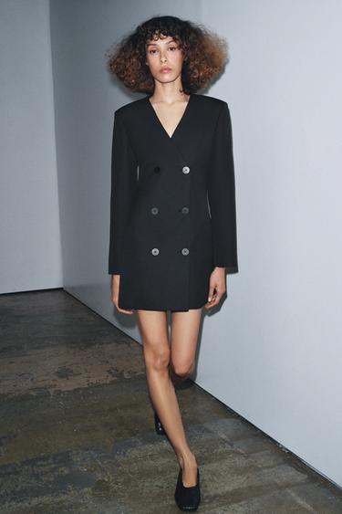 ZW COLLECTION DOUBLE-BREASTED BLAZER DRESS - Black by Zara