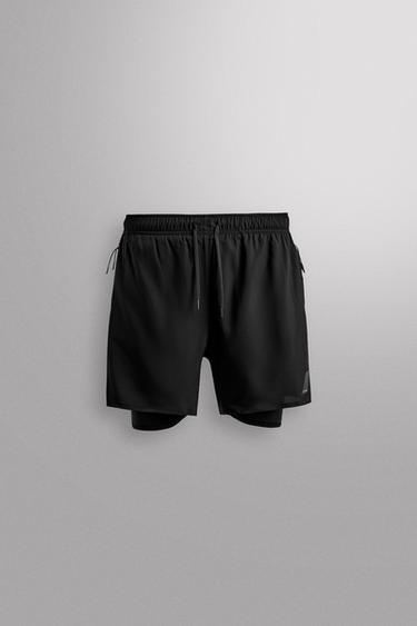 2-IN-1 TRAINING SHORTS - Black by Zara