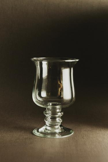 GOBLET GLASS VASE - Greenish by Zara