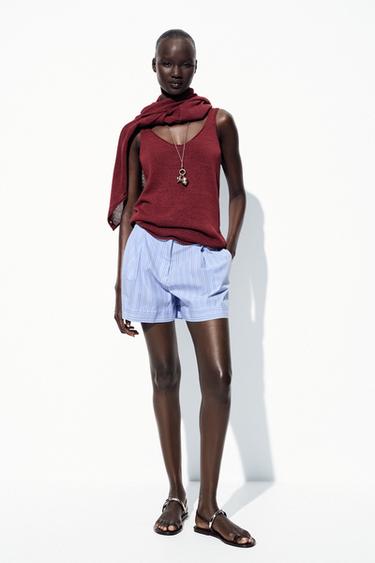 STRIPED BERMUDA SHORTS WITH BELT - striped by Zara - Image 0