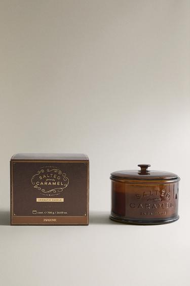 (700 G) SALTED CARAMEL SCENTED CANDLE - Cream by Zara