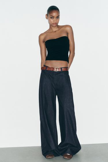 POLYAMIDE BANDEAU TOP - Black by Zara